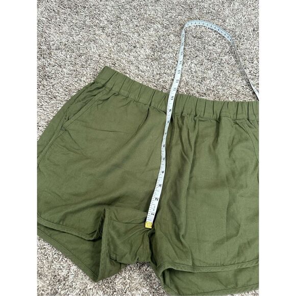 Madewell Burch Leaf Pull On Short Women XS Green Elastic Waist High Rise Pockets - Picture 6 of 9